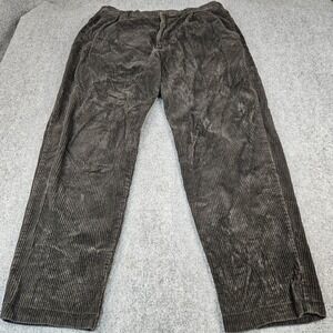 J. Riggins Sportswear Mens Corduroy Pleated Pants Brown Straight Leg Cotton